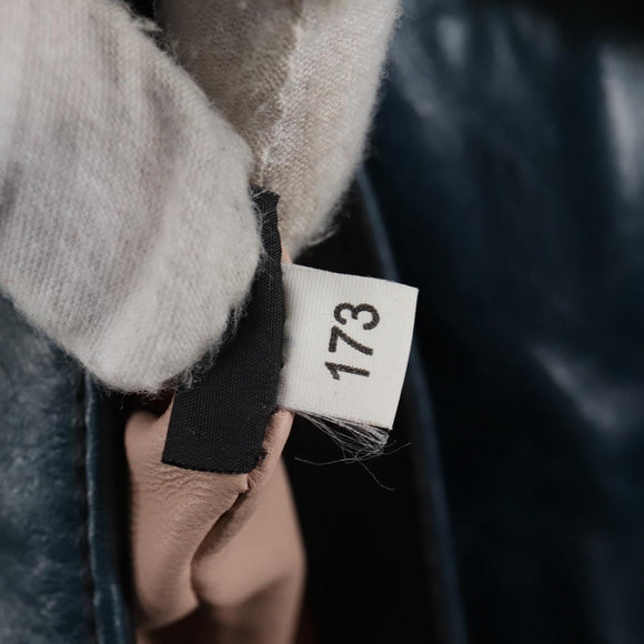 PRADA Hand Bag Leather 2way Blue Silver Auth 127171V