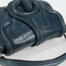 PRADA Hand Bag Leather 2way Blue Silver Auth 127171V-6