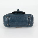 PRADA Hand Bag Leather 2way Blue Silver Auth 127171V-5