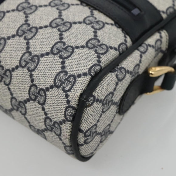 GUCCI GG Supreme Sherry Line Shoulder Bag PVC Navy Gold 010 378 Auth 127173