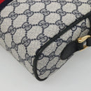 GUCCI GG Supreme Sherry Line Shoulder Bag PVC Navy Gold 010 378 Auth 127173-12