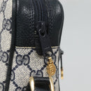 GUCCI GG Supreme Sherry Line Shoulder Bag PVC Navy Gold 010 378 Auth 127173-14