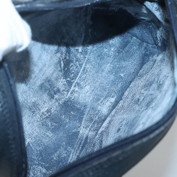 GUCCI GG Supreme Sherry Line Shoulder Bag PVC Navy Gold 010 378 Auth 127173