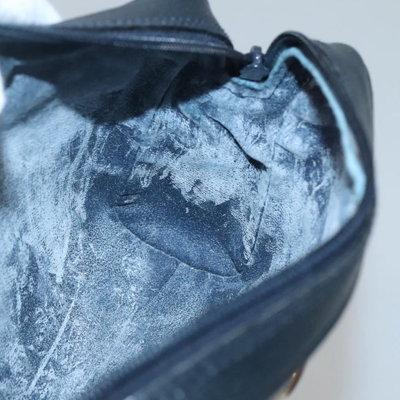 GUCCI GG Supreme Sherry Line Shoulder Bag PVC Navy Gold 010 378 Auth 127173