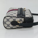 GUCCI GG Supreme Sherry Line Shoulder Bag PVC Navy Gold 010 378 Auth 127173-4