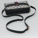 GUCCI GG Supreme Sherry Line Shoulder Bag PVC Navy Gold 010 378 Auth 127173-7
