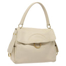 Salvatore Ferragamo Gancini Shoulder Bag Leather Ivory Gold Auth 127174-1