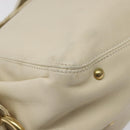 Salvatore Ferragamo Gancini Shoulder Bag Leather Ivory Gold Auth 127174-14