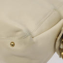 Salvatore Ferragamo Gancini Shoulder Bag Leather Ivory Gold Auth 127174-15