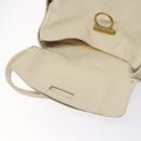 Salvatore Ferragamo Gancini Shoulder Bag Leather Ivory Gold Auth 127174-10