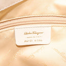 Salvatore Ferragamo Gancini Shoulder Bag Leather Ivory Gold Auth 127174-12