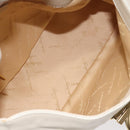 Salvatore Ferragamo Gancini Shoulder Bag Leather Ivory Gold Auth 127174-11