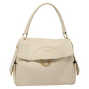 Salvatore Ferragamo Gancini Shoulder Bag Leather Ivory Gold Auth 127174-13