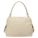 Salvatore Ferragamo Gancini Shoulder Bag Leather Ivory Gold Auth 127174-2