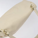 Salvatore Ferragamo Gancini Shoulder Bag Leather Ivory Gold Auth 127174-6