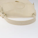 Salvatore Ferragamo Gancini Shoulder Bag Leather Ivory Gold Auth 127174-7