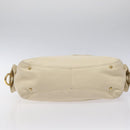 Salvatore Ferragamo Gancini Shoulder Bag Leather Ivory Gold Auth 127174-5