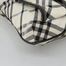 BURBERRY Nova Check Blue Label Shoulder Bag Nylon White Auth 127186-14