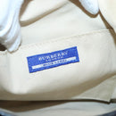 BURBERRY Nova Check Blue Label Shoulder Bag Nylon White Auth 127186-11