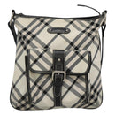BURBERRY Nova Check Blue Label Shoulder Bag Nylon White Auth 127186-13