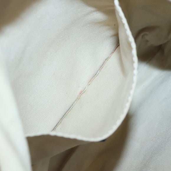 BURBERRY Nova Check Blue Label Shoulder Bag Nylon White Auth 127186