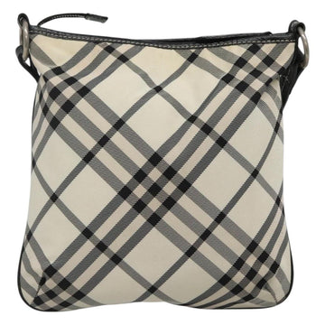 BURBERRY Nova Check Blue Label Shoulder Bag Nylon White Auth 127186 - 0