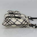 BURBERRY Nova Check Blue Label Shoulder Bag Nylon White Auth 127186-3