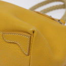 PRADA Hand Bag Leather Yellow Silver Auth 127193-8