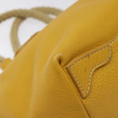 PRADA Hand Bag Leather Yellow Silver Auth 127193-15