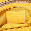 PRADA Hand Bag Leather Yellow Silver Auth 127193-20