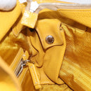 PRADA Hand Bag Leather Yellow Silver Auth 127193-21