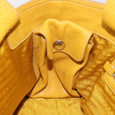 PRADA Hand Bag Leather Yellow Silver Auth 127193-22