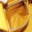 PRADA Hand Bag Leather Yellow Silver Auth 127193-23
