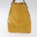 PRADA Hand Bag Leather Yellow Silver Auth 127193-3