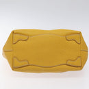 PRADA Hand Bag Leather Yellow Silver Auth 127193-5