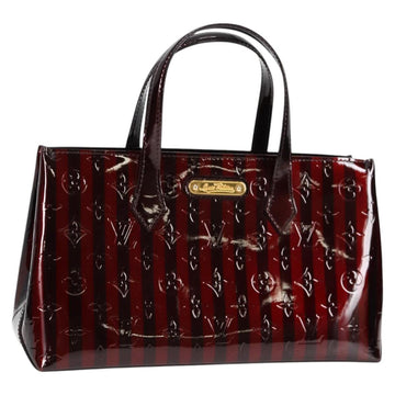 LOUIS VUITTON Vernis Rayure Wilshire PM Bag Pomme D'amour M91701 LV Auth 127206V