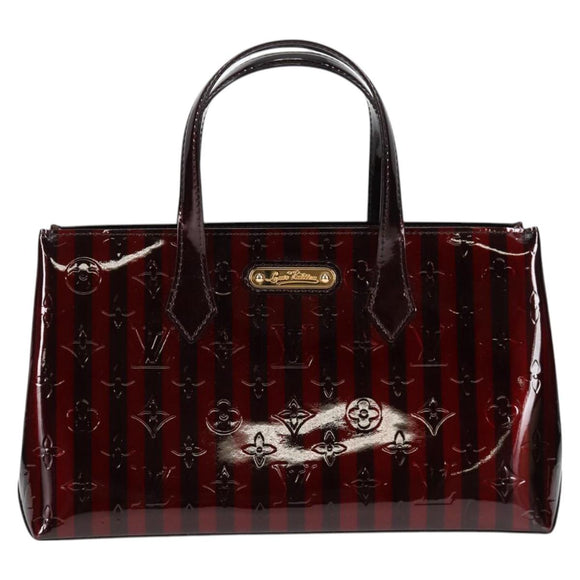 LOUIS VUITTON Vernis Rayure Wilshire PM Bag Pomme D'amour M91701 LV Auth 127206V