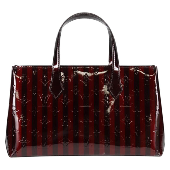 LOUIS VUITTON Vernis Rayure Wilshire PM Bag Pomme D'amour M91701 LV Auth 127206V