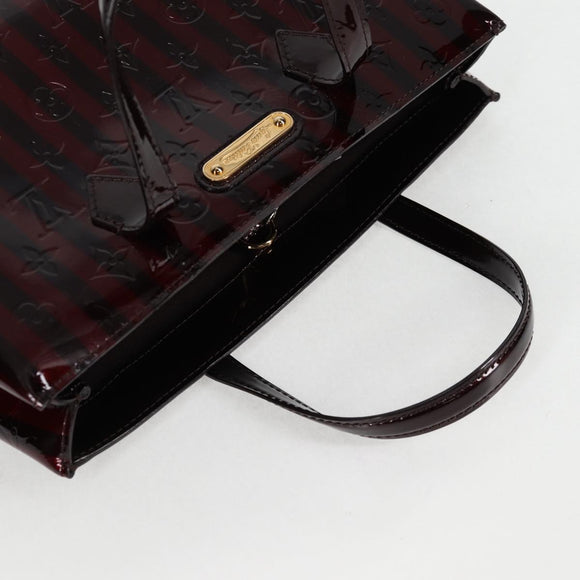 LOUIS VUITTON Vernis Rayure Wilshire PM Bag Pomme D'amour M91701 LV Auth 127206V