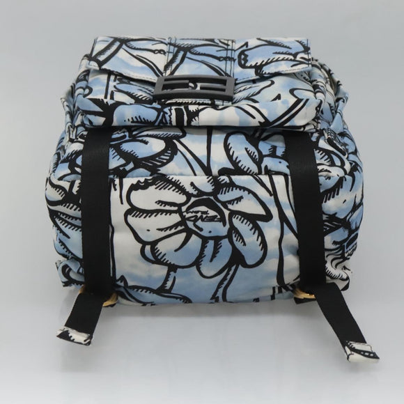 FENDI Rugzak Nylon Lichtblauw Goud Authentiek 127211A