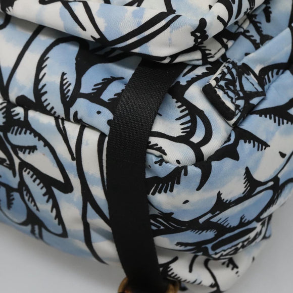 FENDI Rugzak Nylon Lichtblauw Goud Authentiek 127211A