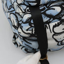 FENDI Backpack Nylon Light Blue Gold Auth 127211-13