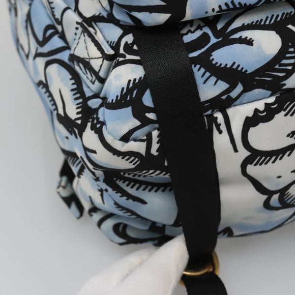 FENDI Backpack Nylon Light Blue Gold Auth 127211