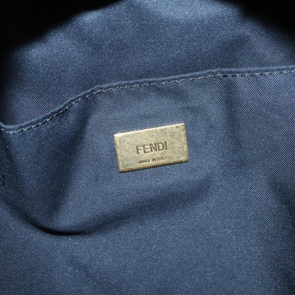 FENDI Backpack Nylon Light Blue Gold Auth 127211