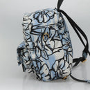 FENDI Rugzak Nylon Lichtblauw Goud Authentiek 127211A-4