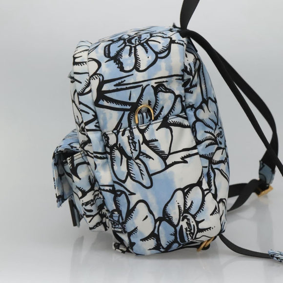 FENDI Rugzak Nylon Lichtblauw Goud Authentiek 127211A