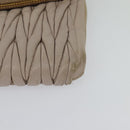 Miu Miu Matelasse Shoulder Bag Leather Pink Gold Auth 127214-9