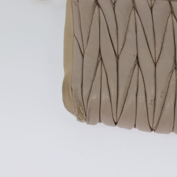 Miu Miu Matelasse Shoulder Bag Leather Pink Gold Auth 127214