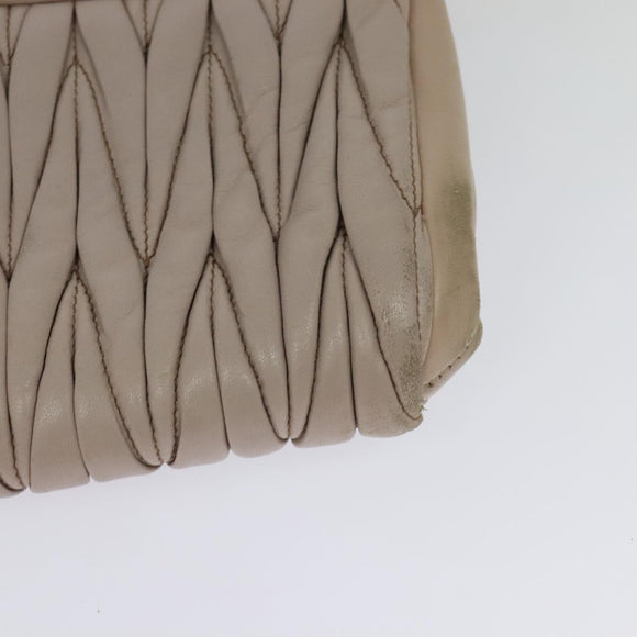 Miu Miu Matelasse Shoulder Bag Leather Pink Gold Auth 127214