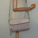 Miu Miu Matelasse Shoulder Bag Leather Pink Gold Auth 127214-22